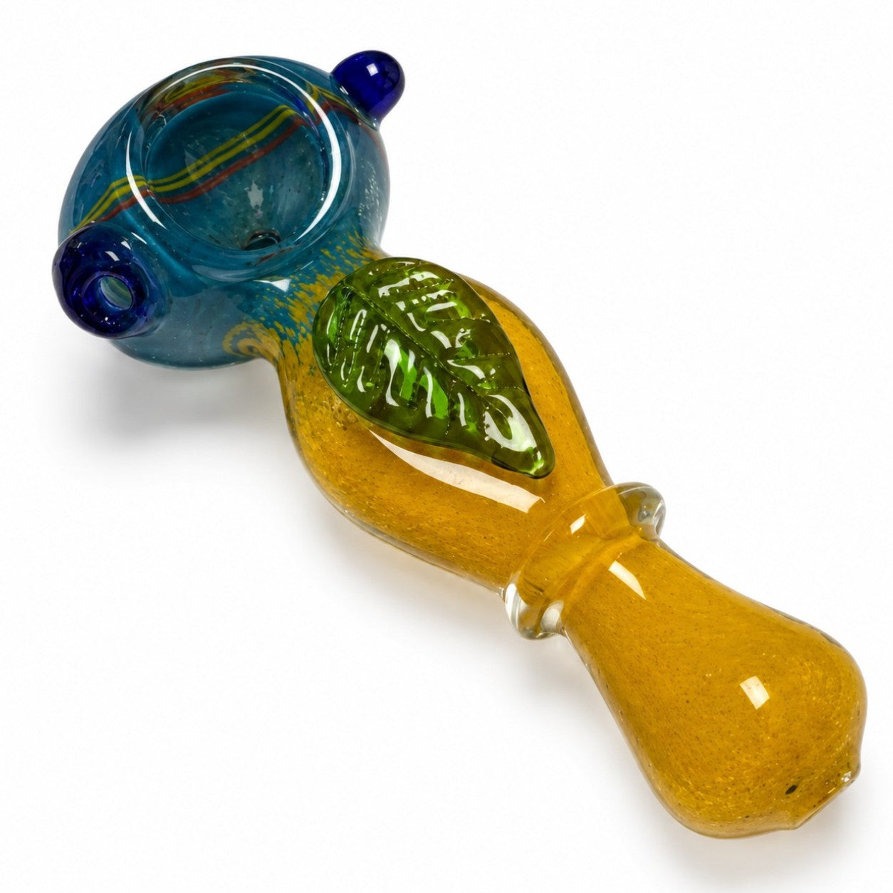 3" Leaf Design Glass Hand Pipe