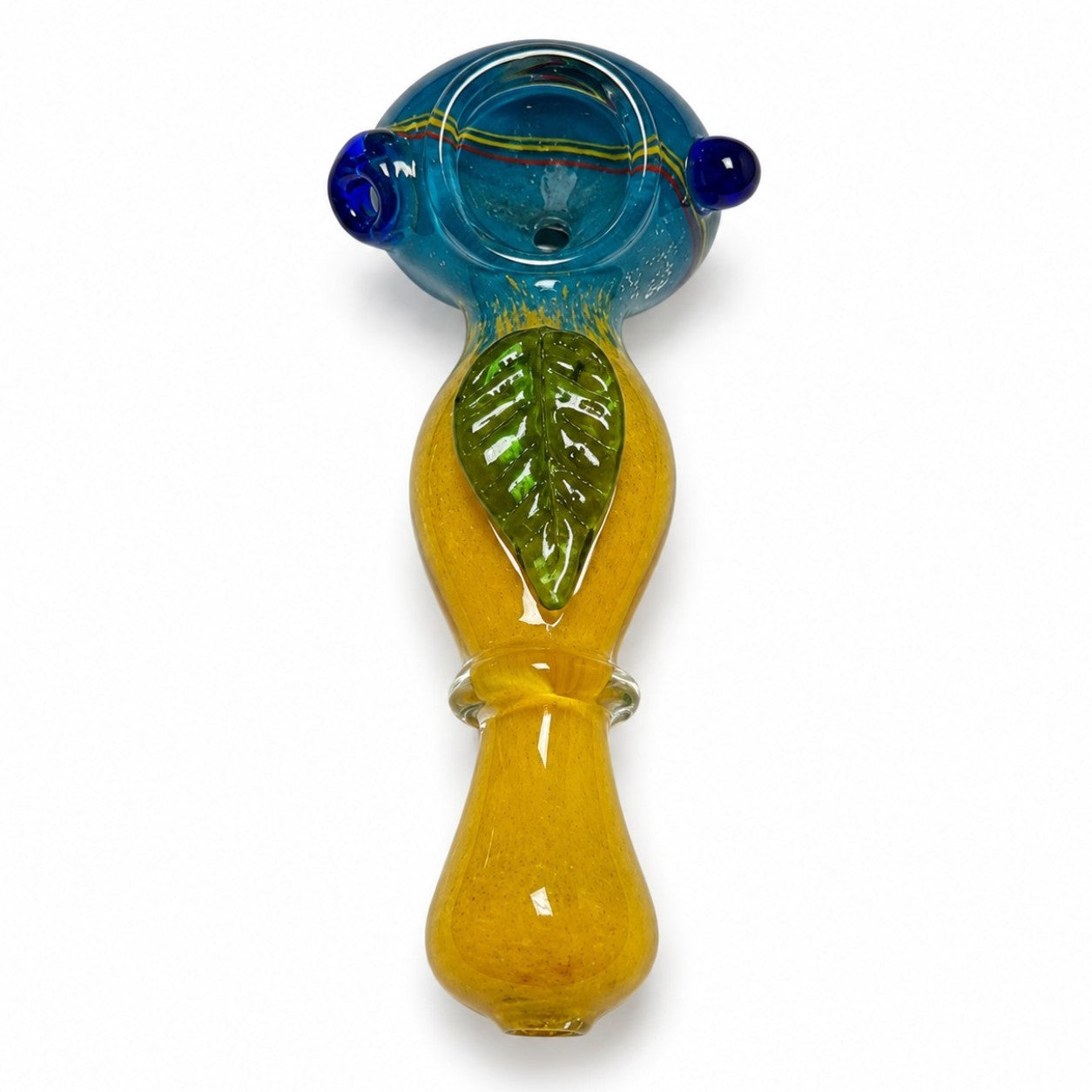 3" Leaf Design Glass Hand Pipe