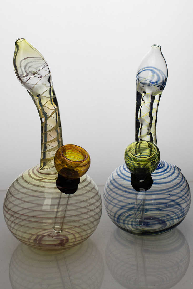 6 inches changing color glass water bong