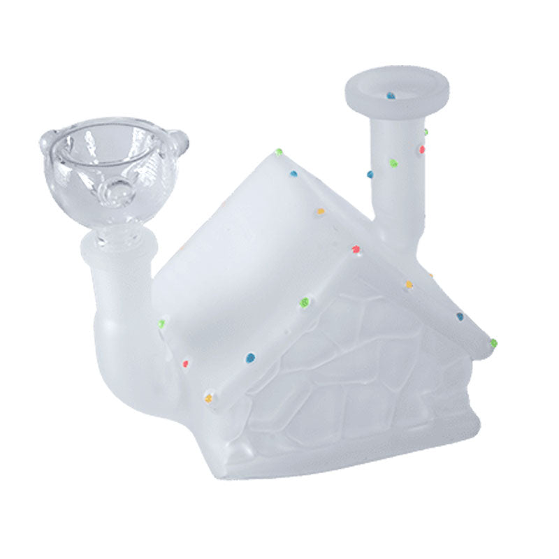 Little White House with Colorful Luminous Dots Water Bong [SMKZ159]