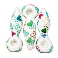 5" Colorful Heart Pattern Glass Hand Pipe