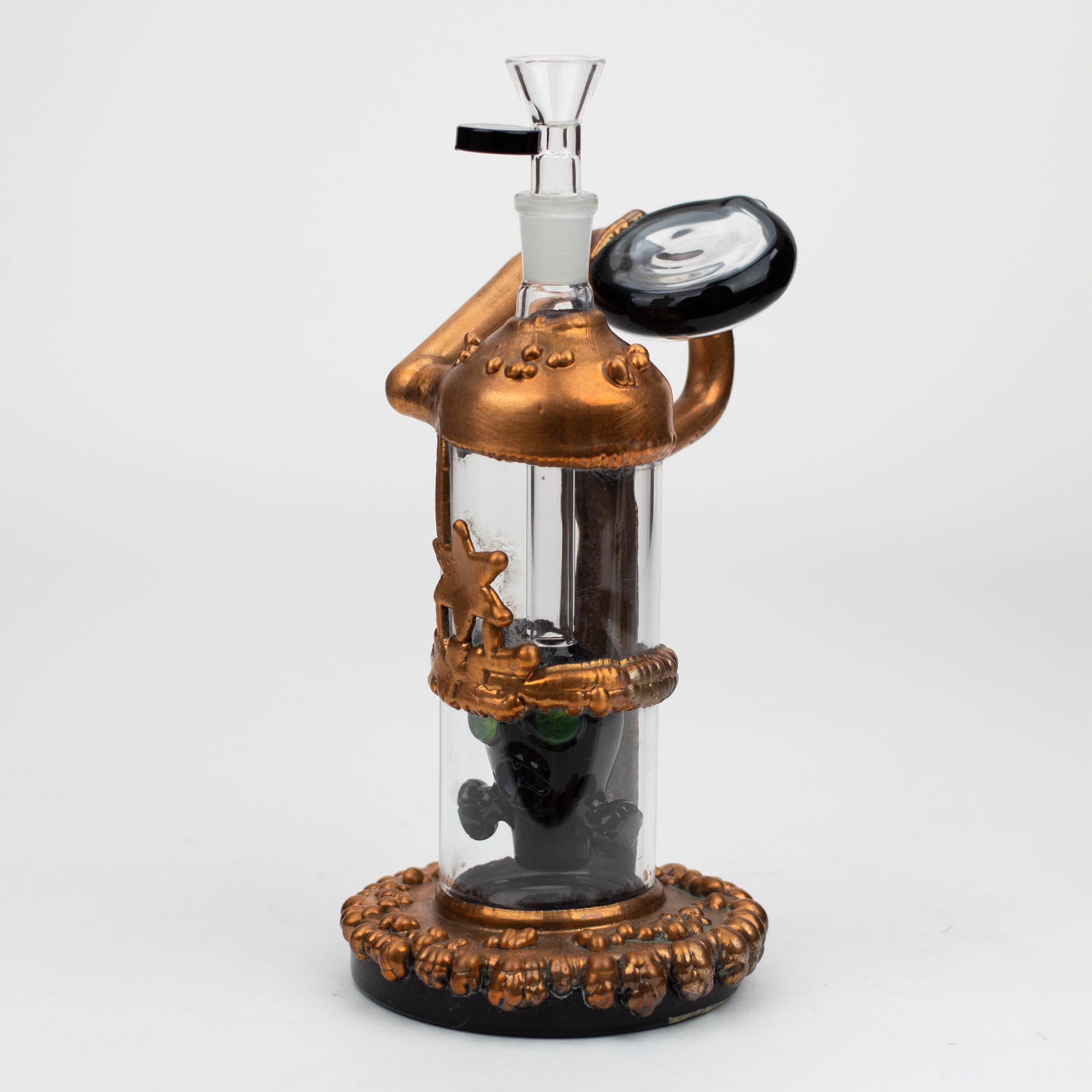 NG-9 inch Copper Plated Gas Mask Bubbler [N8034]