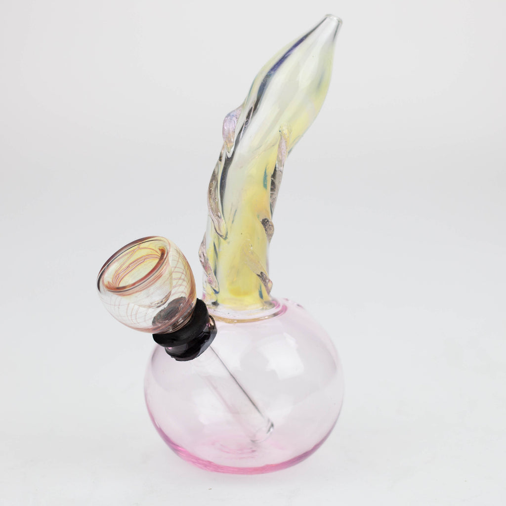 6" changing color glass water bong