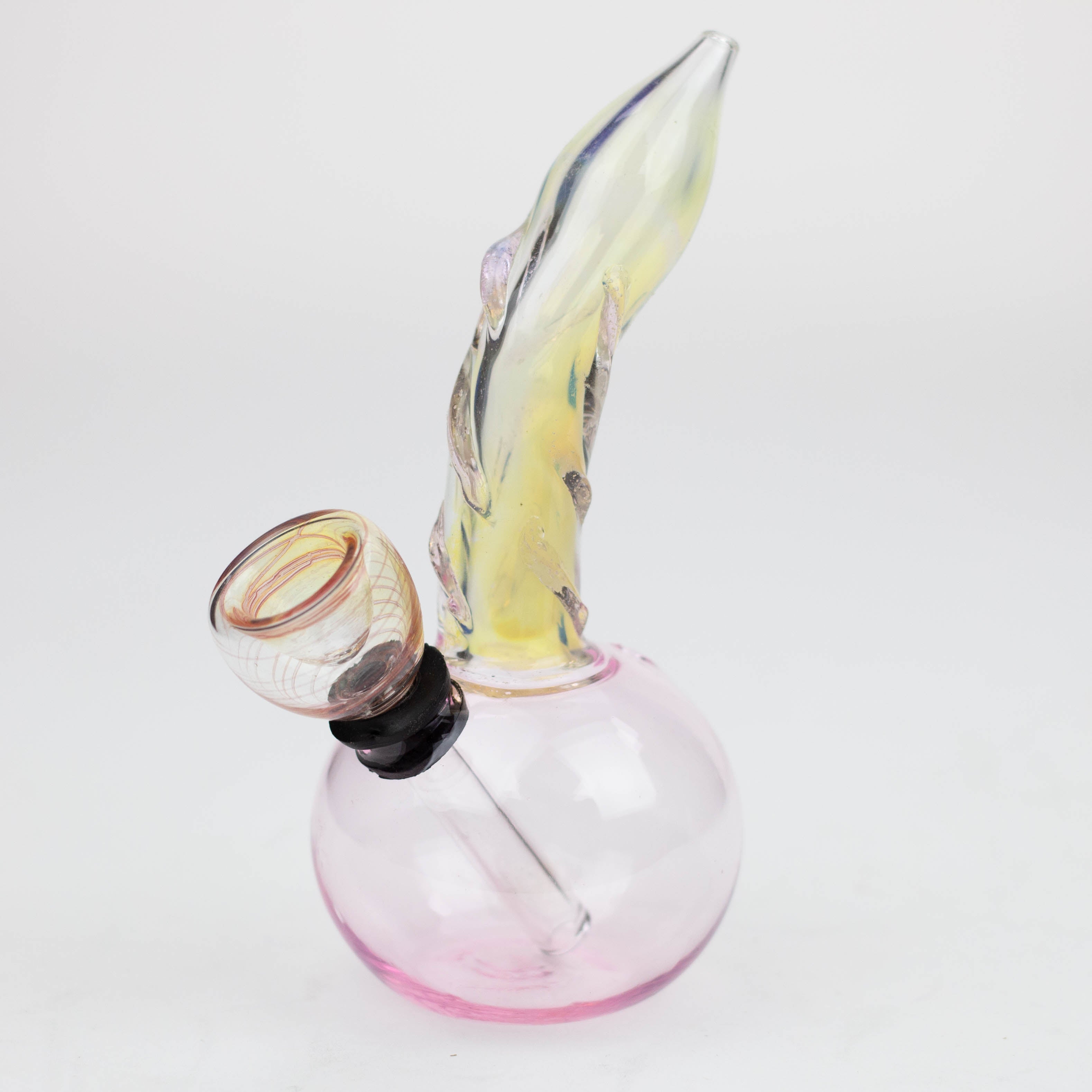 6" changing color glass water bong