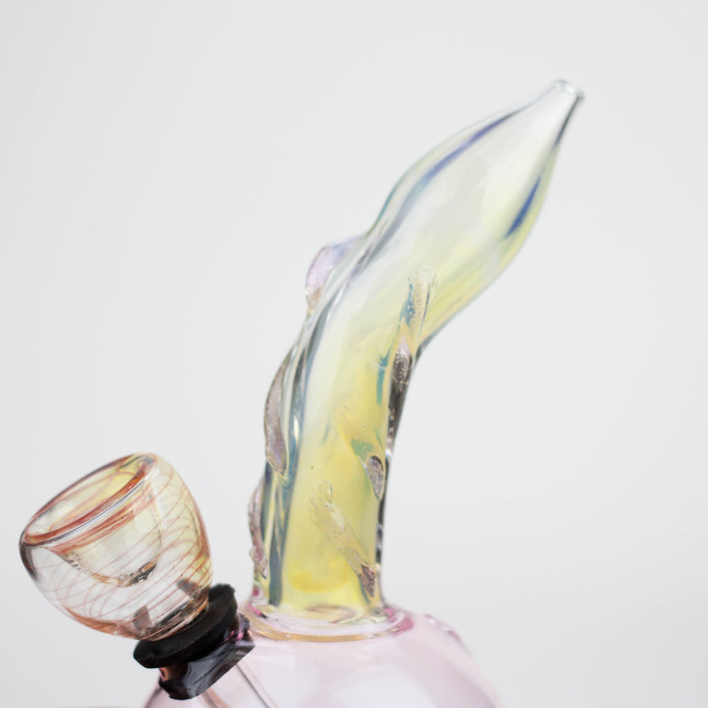 6" changing color glass water bong