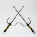 2-Piece Silver Chrome Sai set with Black and Gold Plastic Wrapped  Handles