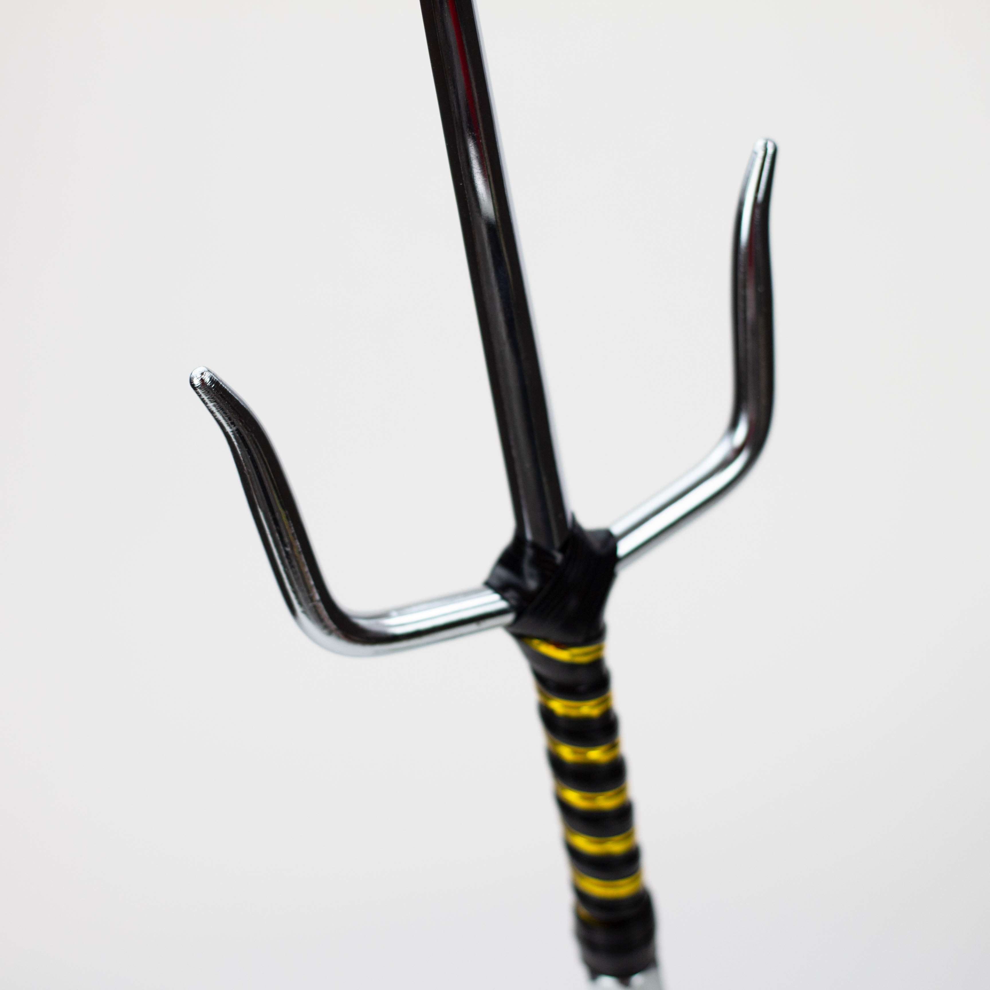 2-Piece Silver Chrome Sai set with Black and Gold Plastic Wrapped  Handles