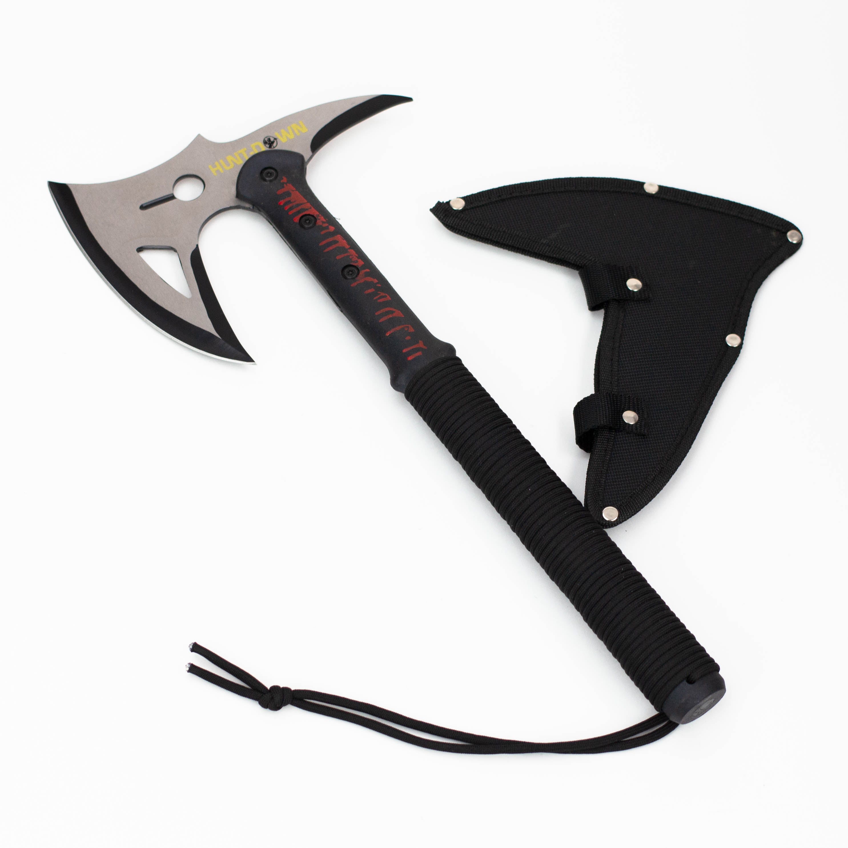 16" Hunt Down Black Hard Plastic Handle Tactical Axe [HD8246]