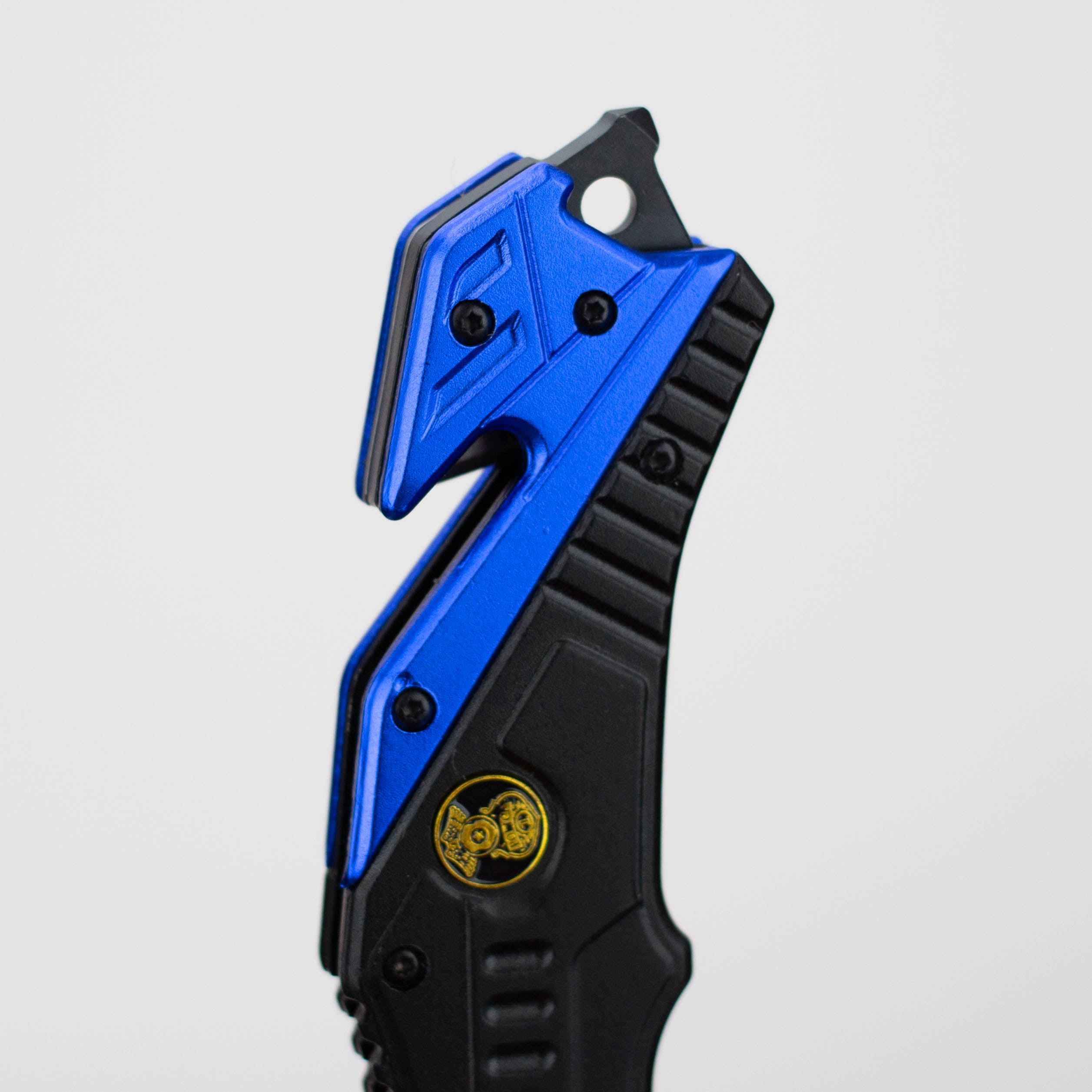 8" Two Tone Blade Folding Knife Aluminum Handle With Belt Clip