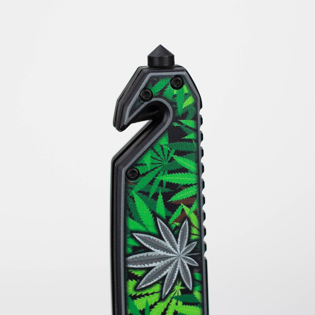 8" Leaves - Folding Knife W/ Belt Cutter
