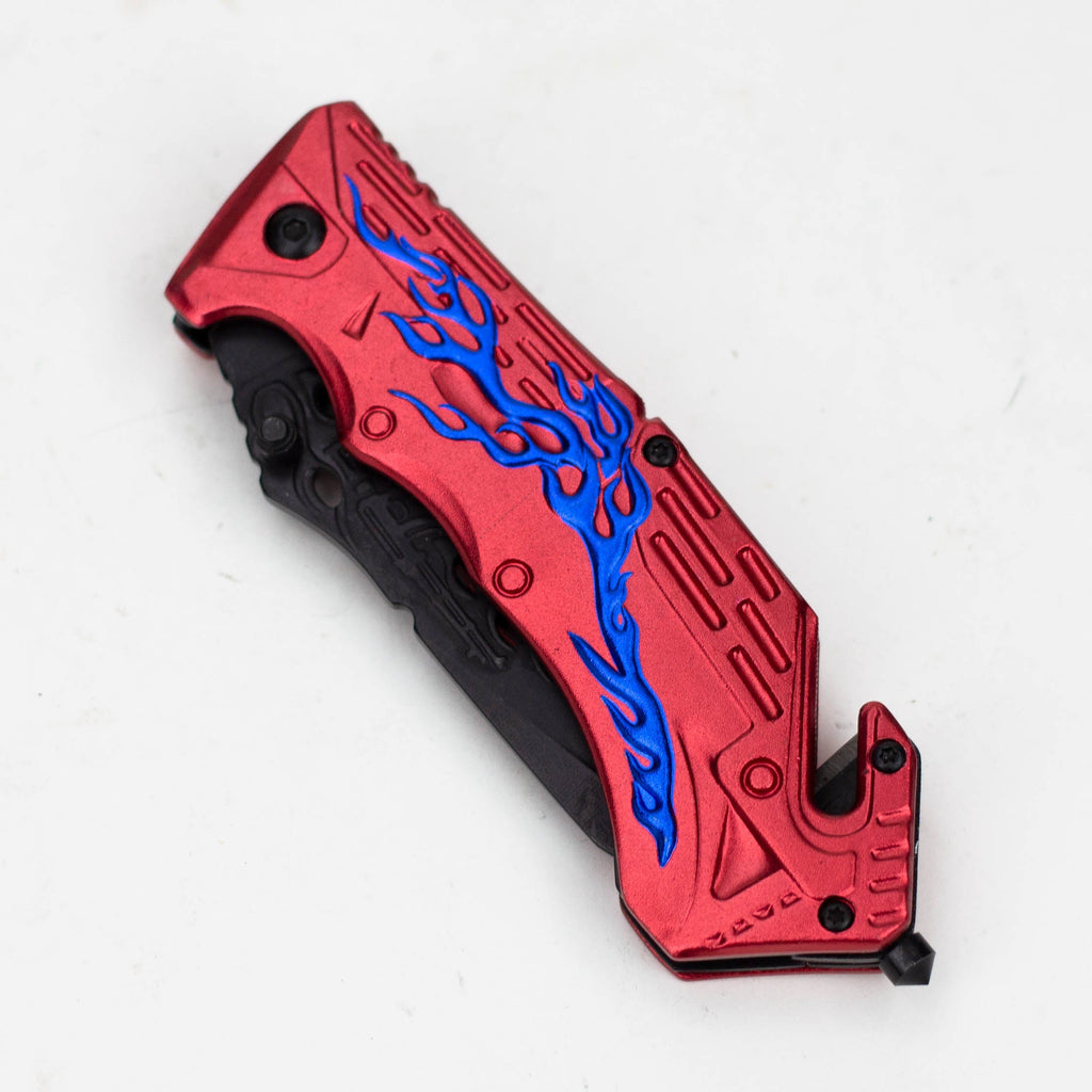 8" Hunt Down Red Handle - Knife With Belt Clip [9532]