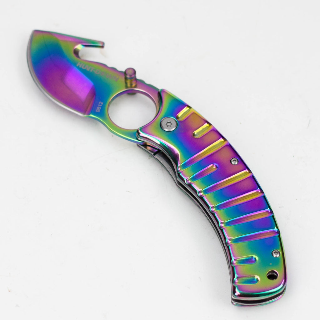 Hunt Down 9" Rainbow  Pattern Tactical - Folding Knife [9812]