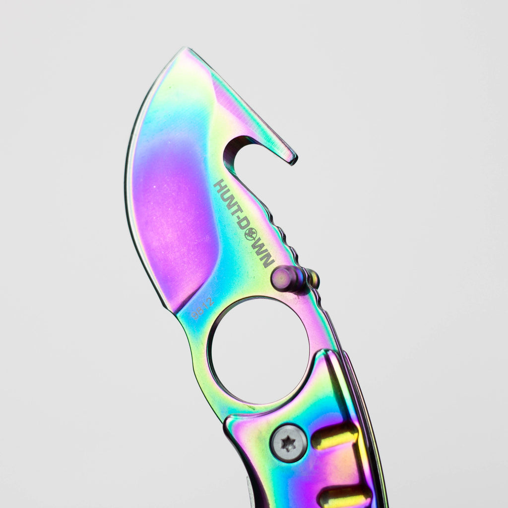 Hunt Down 9" Rainbow  Pattern Tactical - Folding Knife [9812]