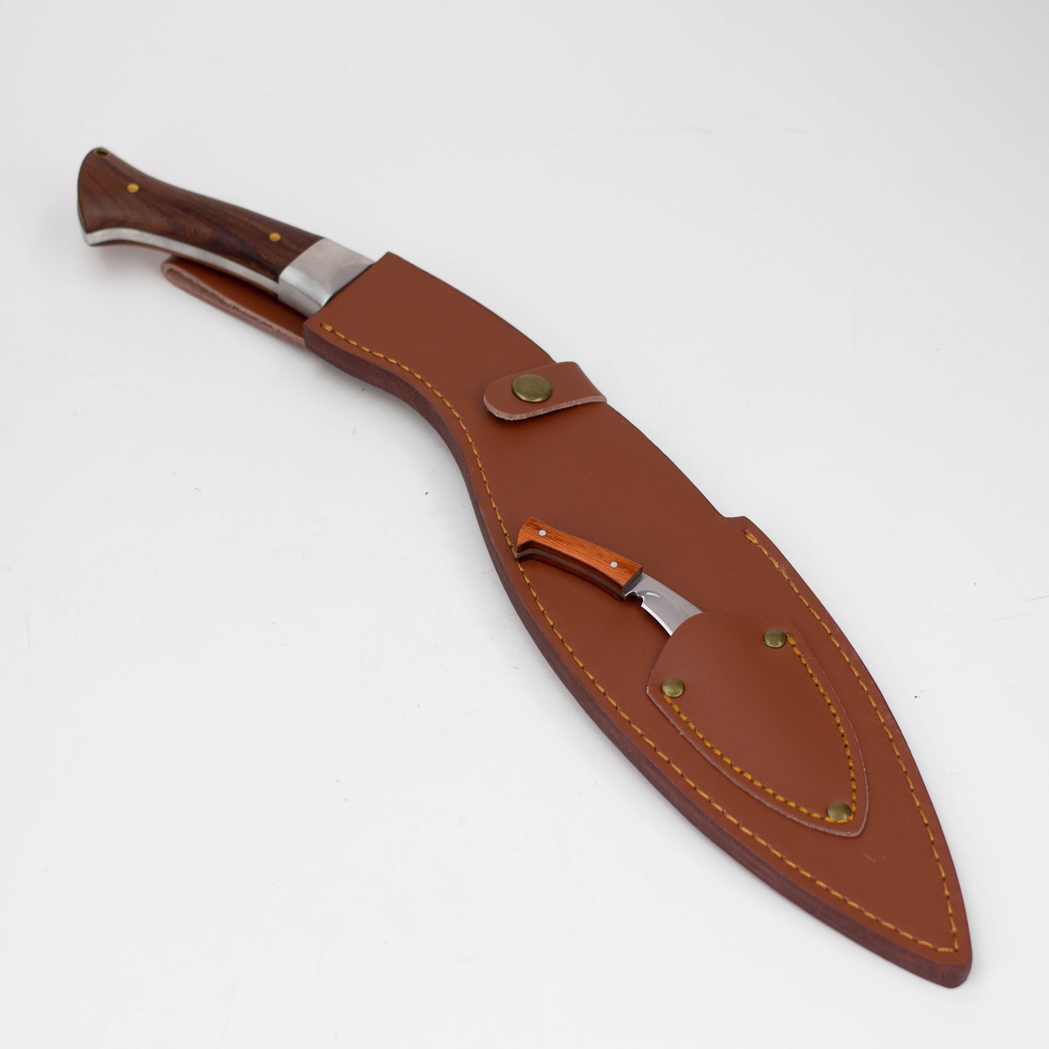 19.5" Full Tang Kukri W/Blade & Mahogany Handle [T22022]