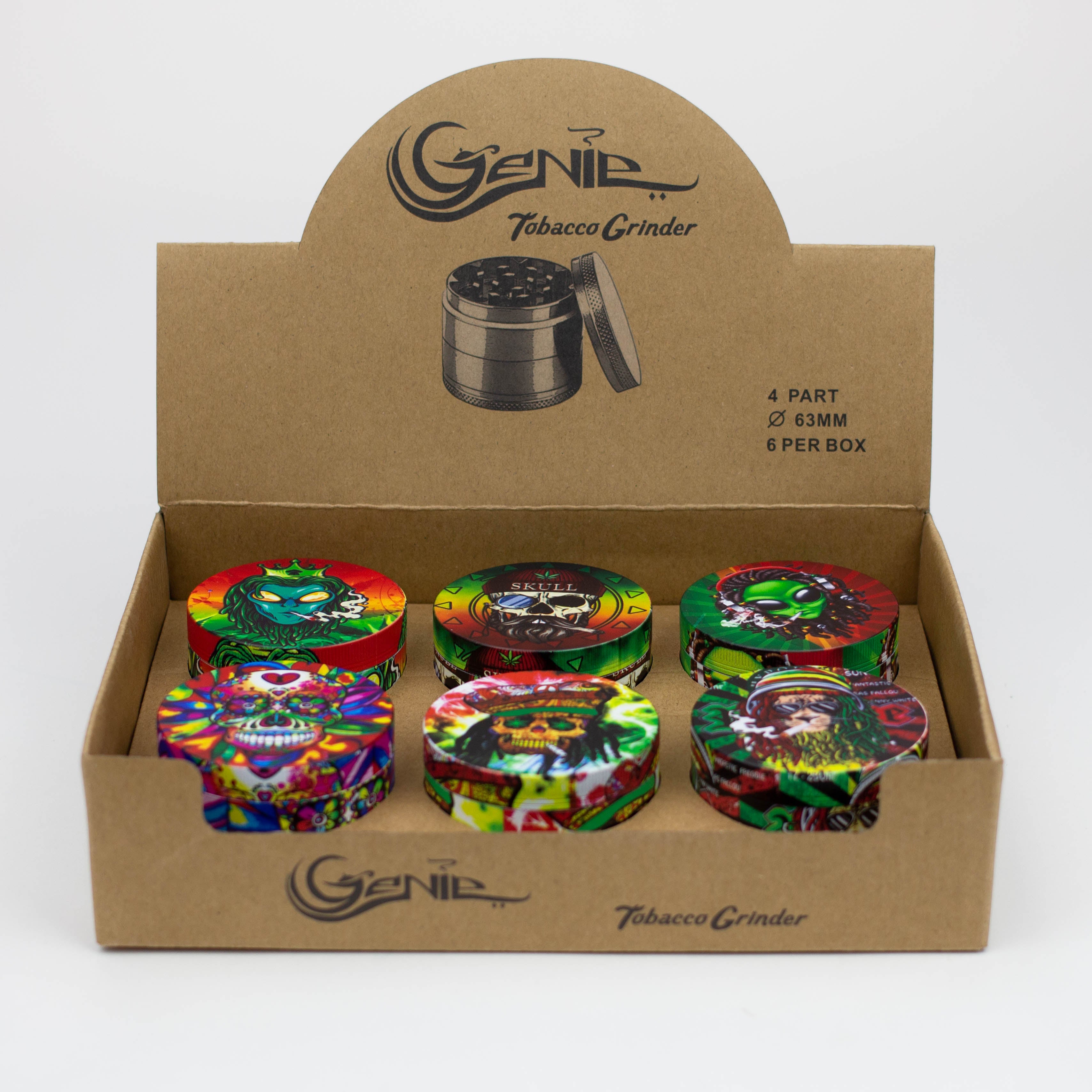 GENIE 4 parts 63 mm Alien metal grinder Box of 6 [SSP007]