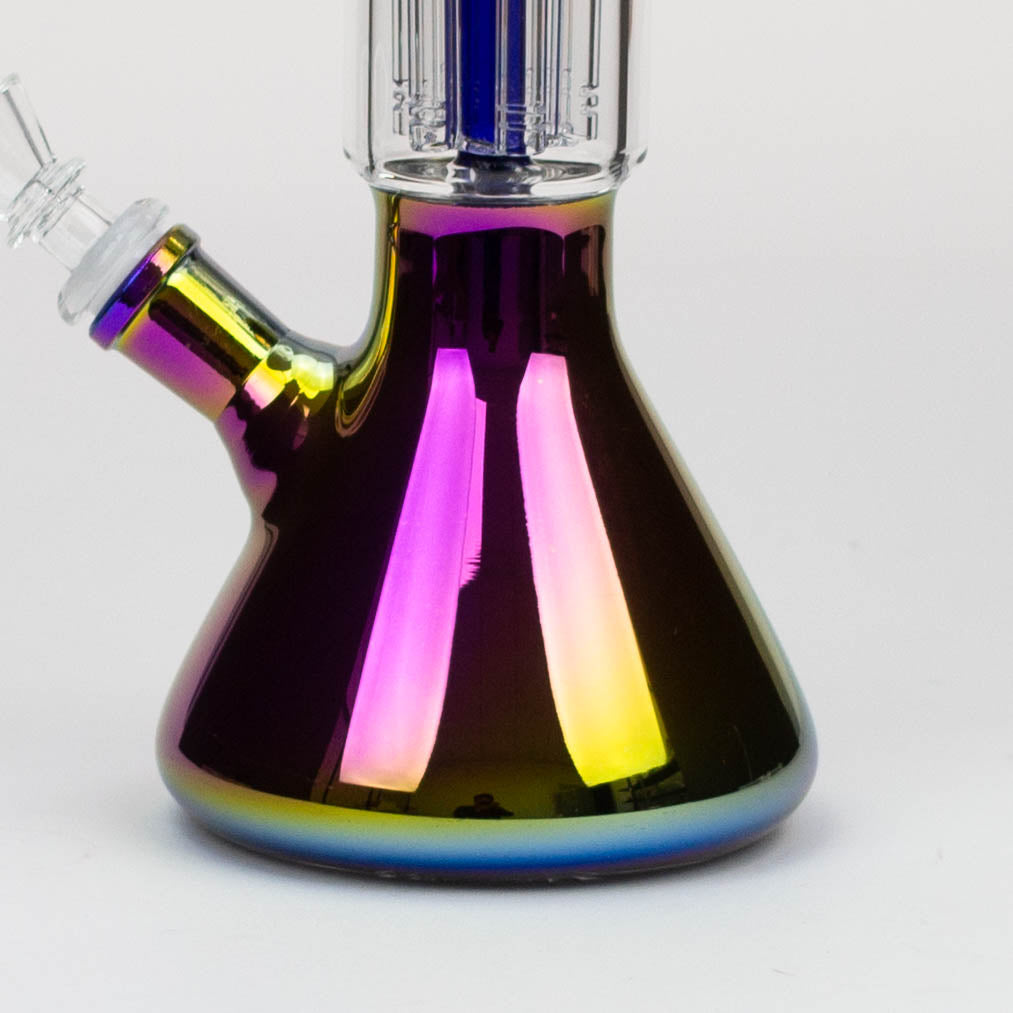 12" Electroplate glass water bong with 6 arms percolator [PHX111]