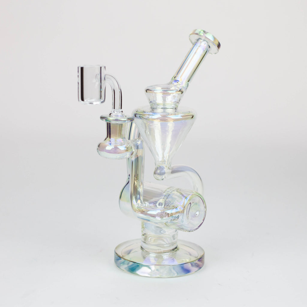 8" 2-in-1 electroplated glass recycler rig