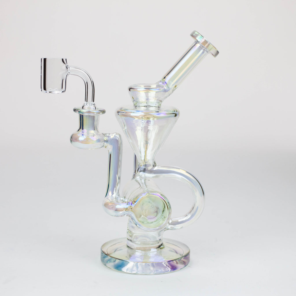 8" 2-in-1 electroplated glass recycler rig