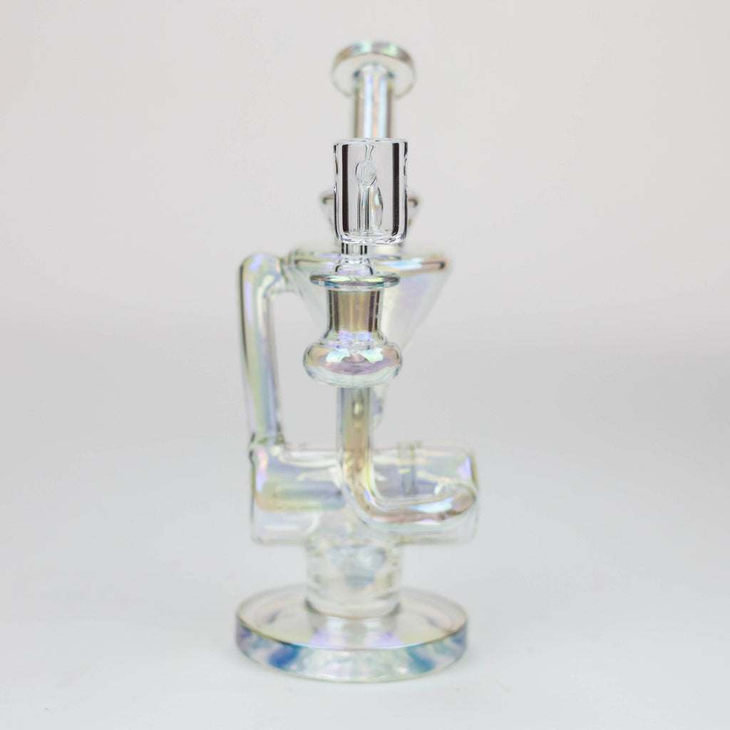 8" 2-in-1 electroplated glass recycler rig