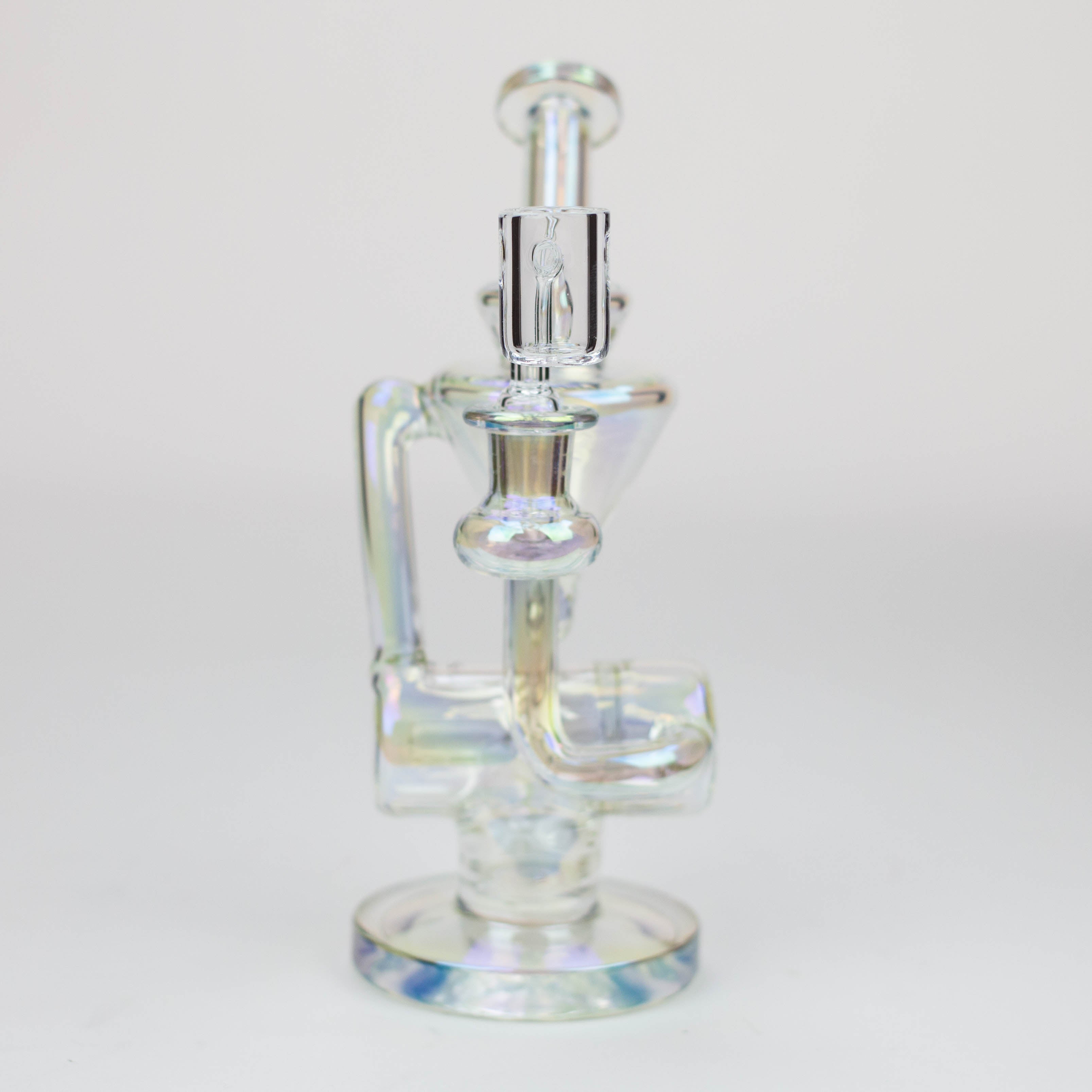 8" 2-in-1 electroplated glass recycler rig