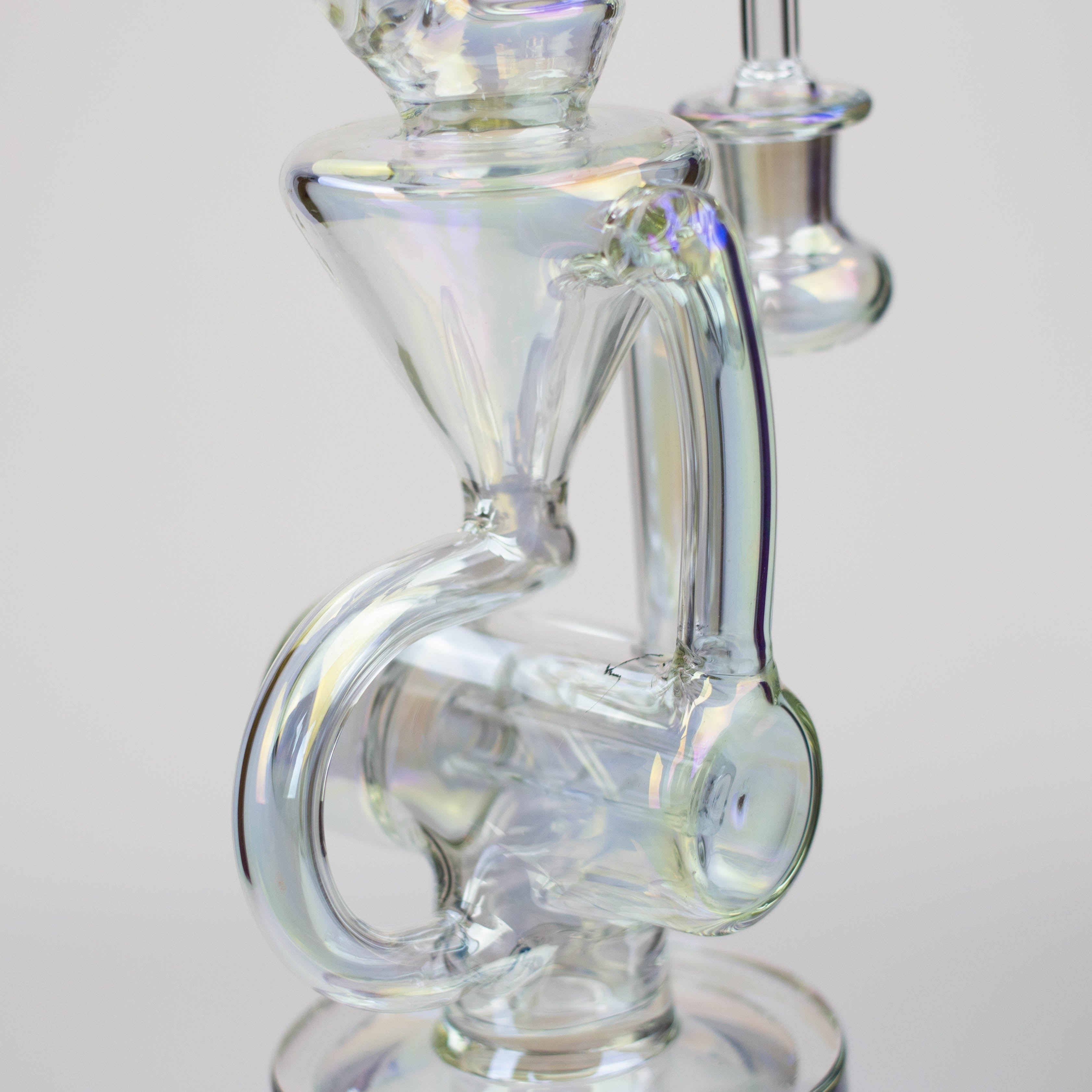 8" 2-in-1 electroplated glass recycler rig