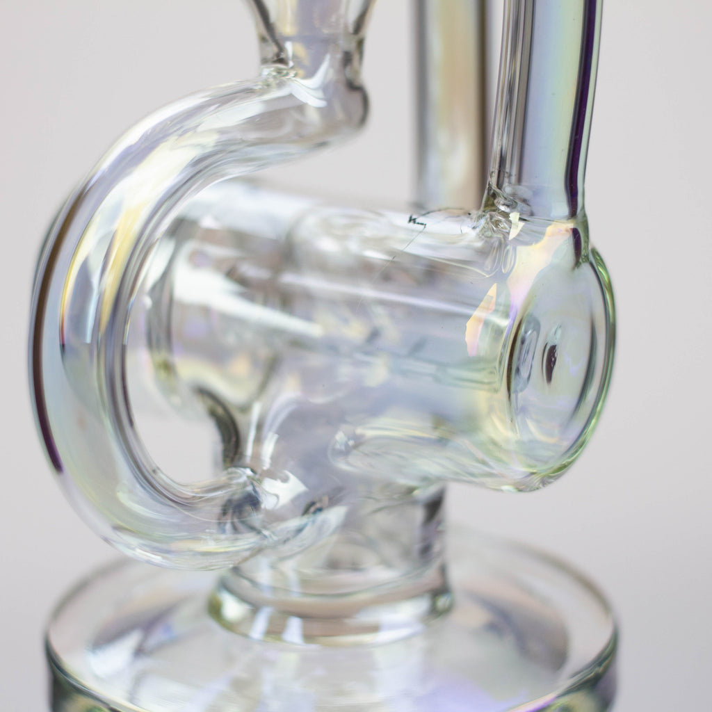 8" 2-in-1 electroplated glass recycler rig