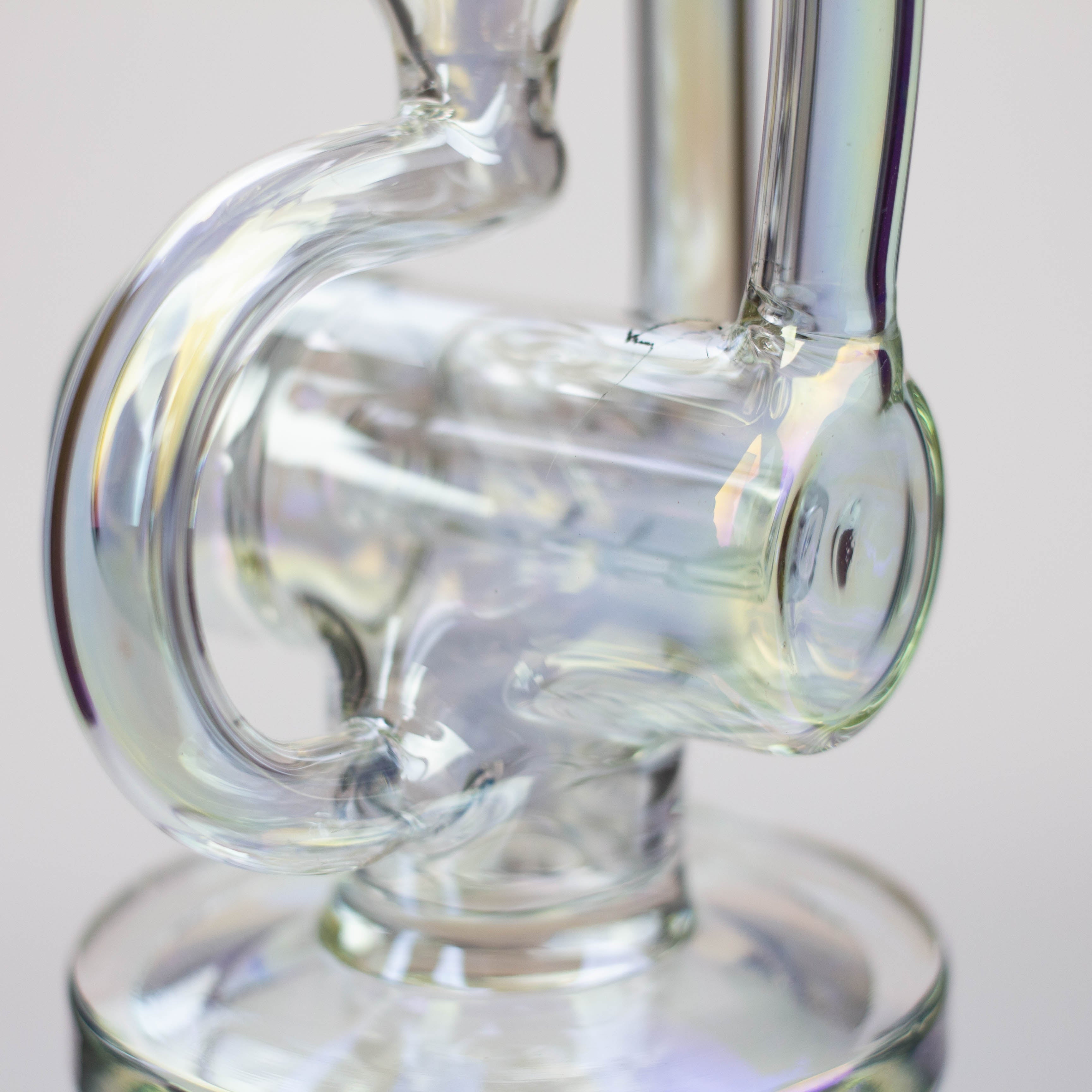 8" 2-in-1 electroplated glass recycler rig