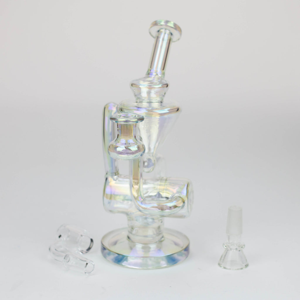 8" 2-in-1 electroplated glass recycler rig