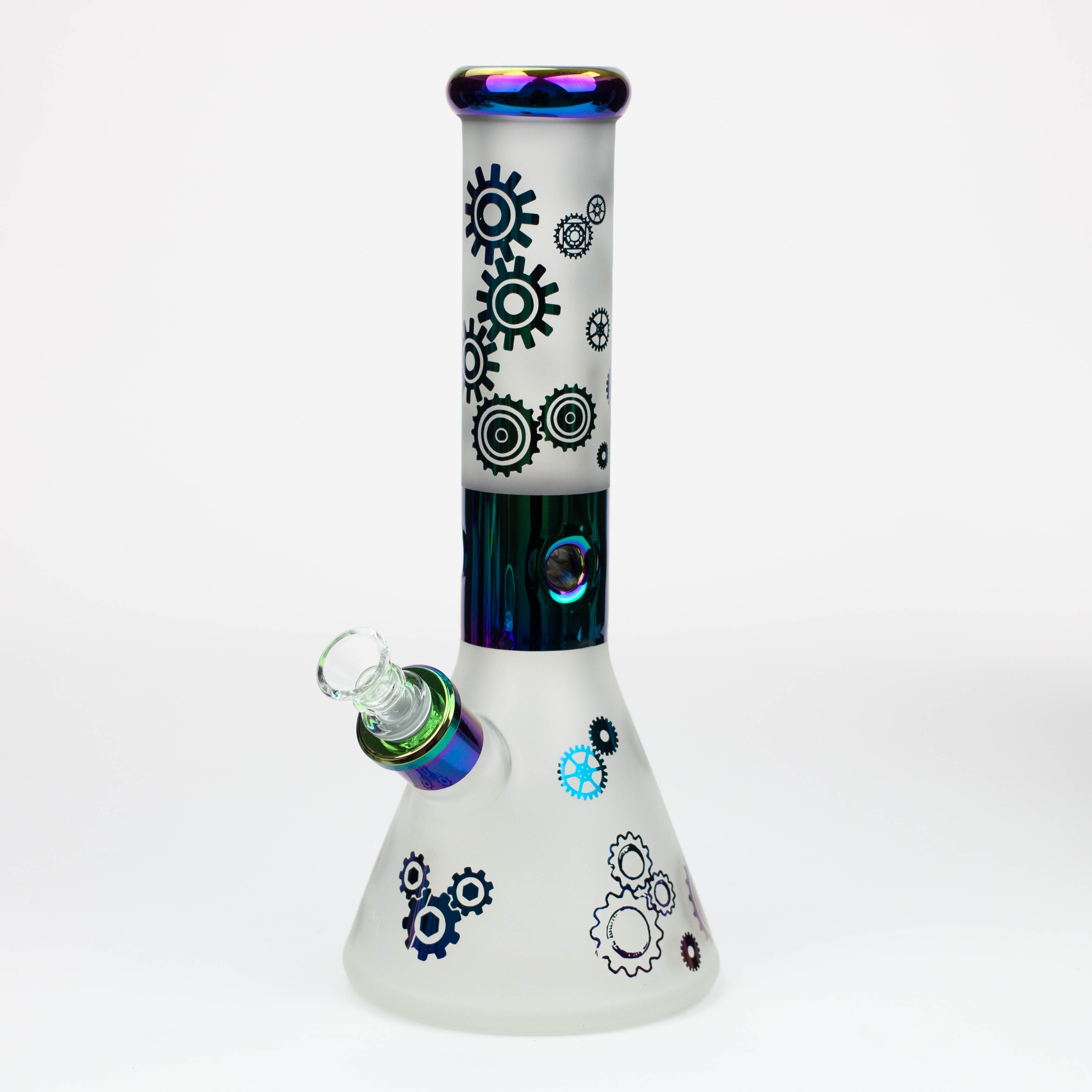 PHOENIX STAR-12.5"  Snadblast and electroplated 7 mm glass beaker bong