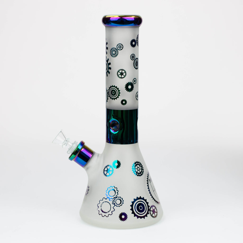 PHOENIX STAR-12.5"  Snadblast and electroplated 7 mm glass beaker bong