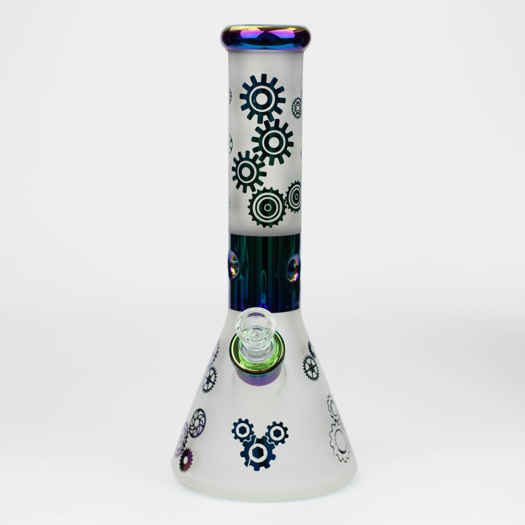 PHOENIX STAR-12.5"  Snadblast and electroplated 7 mm glass beaker bong