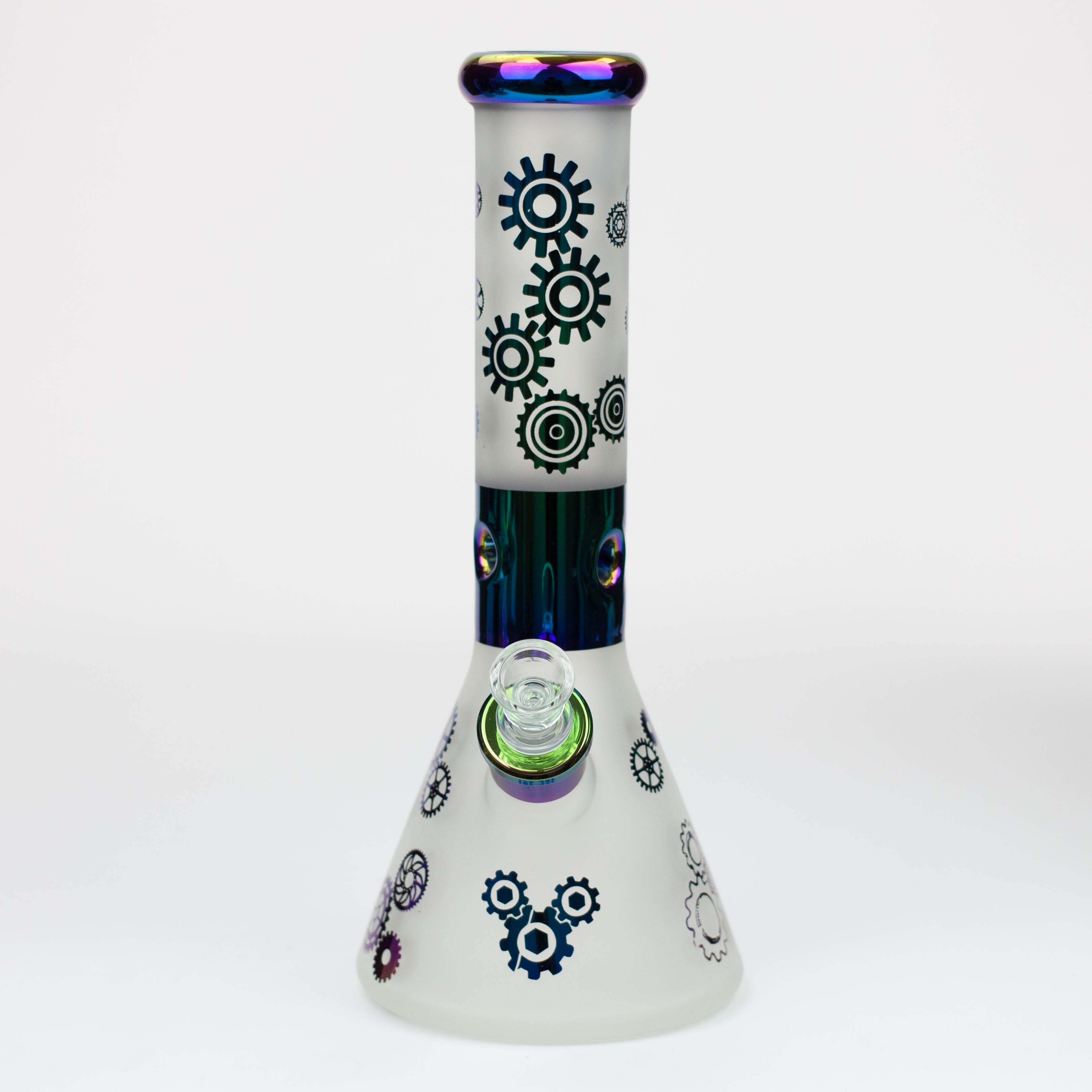 PHOENIX STAR-12.5"  Snadblast and electroplated 7 mm glass beaker bong