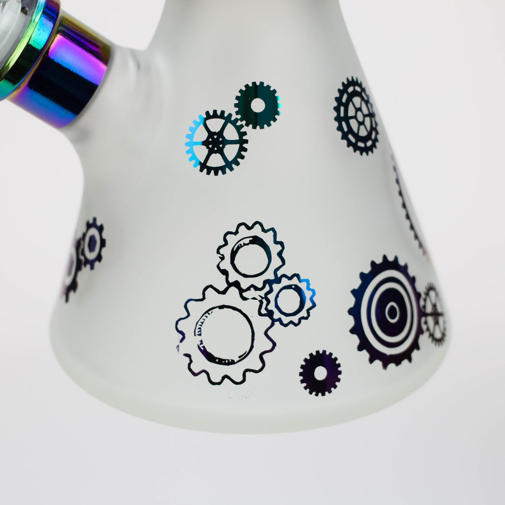 PHOENIX STAR-12.5"  Snadblast and electroplated 7 mm glass beaker bong