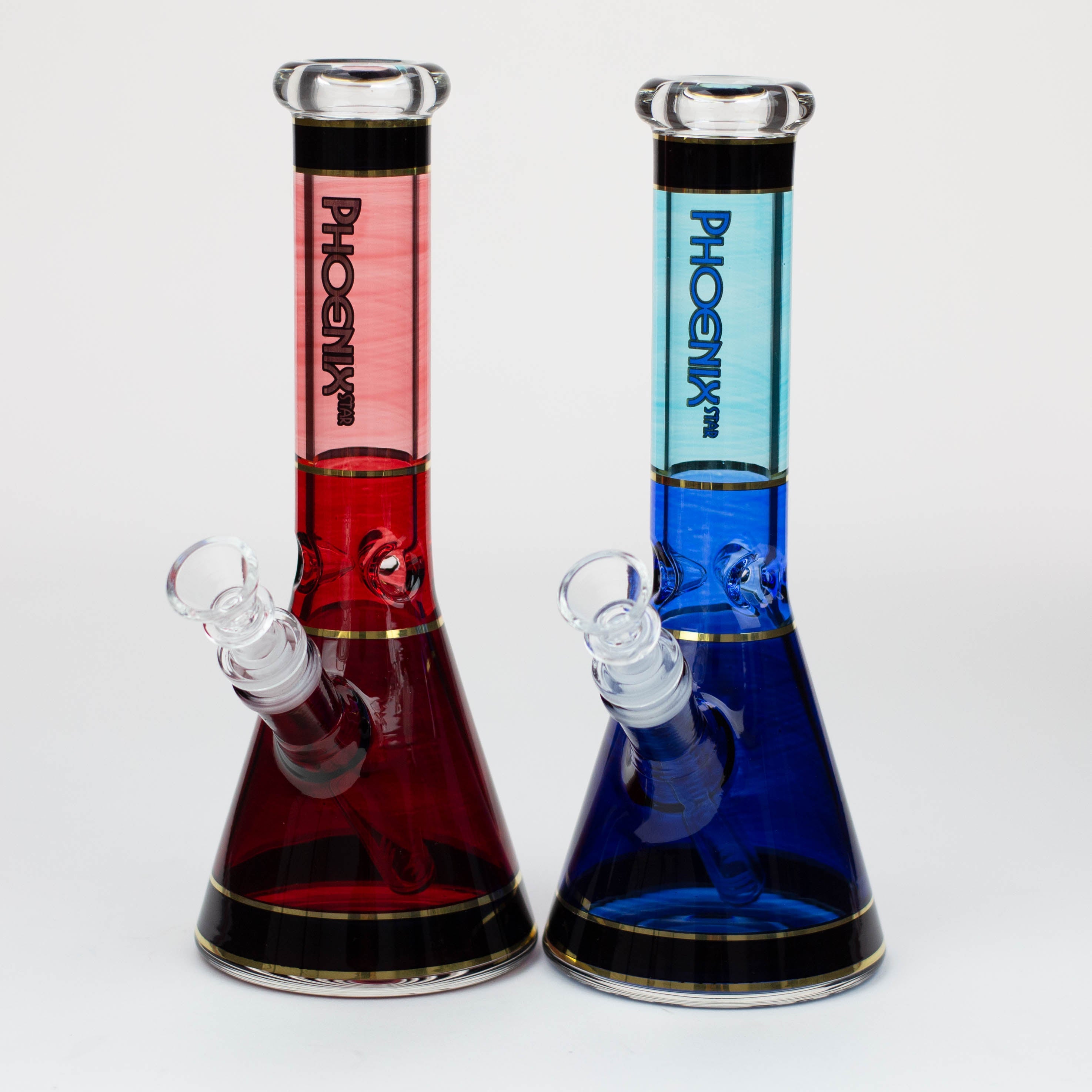 PHOENIX STAR -10" 24k golden line glass water bong [PHX110]