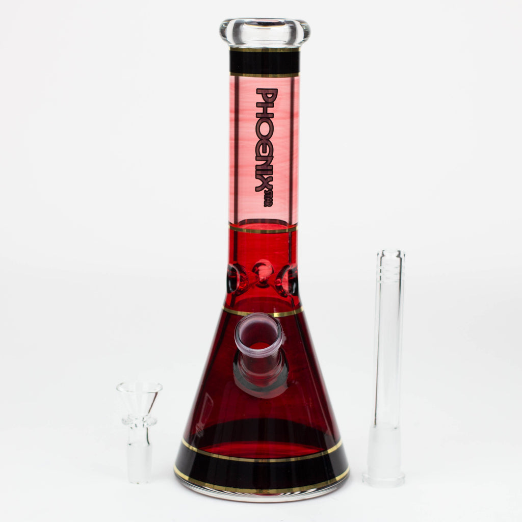 PHOENIX STAR -10" 24k golden line glass water bong [PHX110]