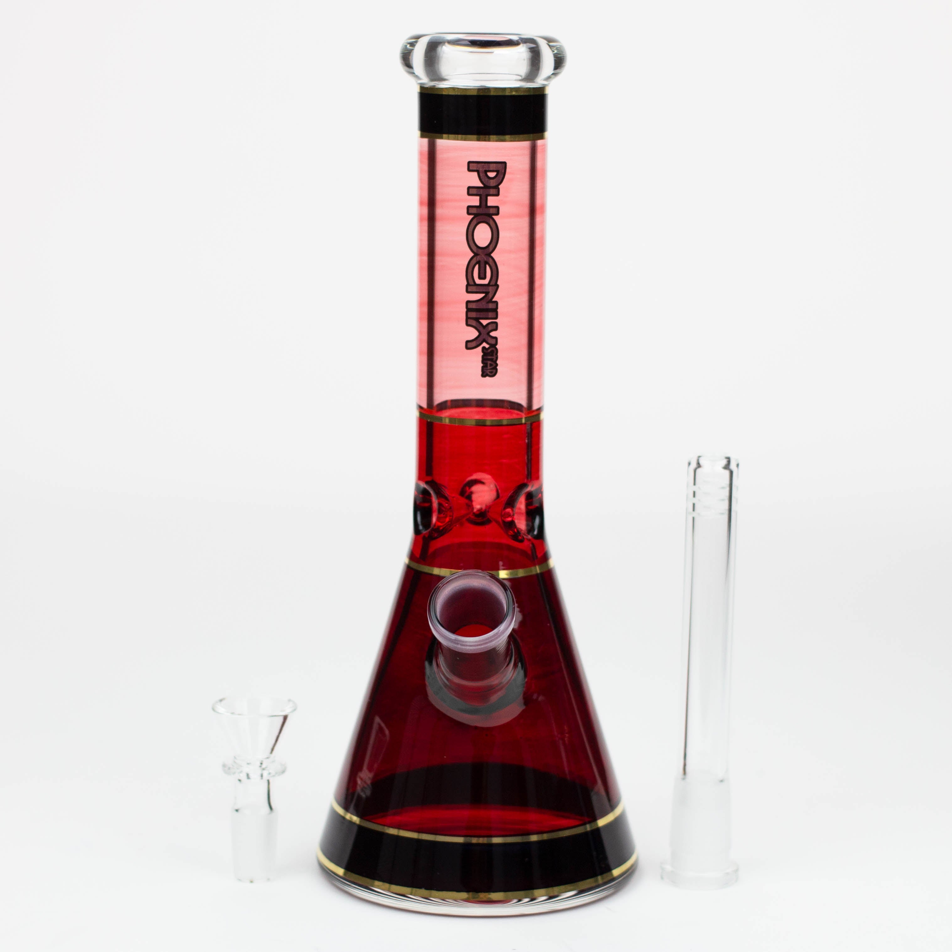 PHOENIX STAR -10" 24k golden line glass water bong [PHX110]