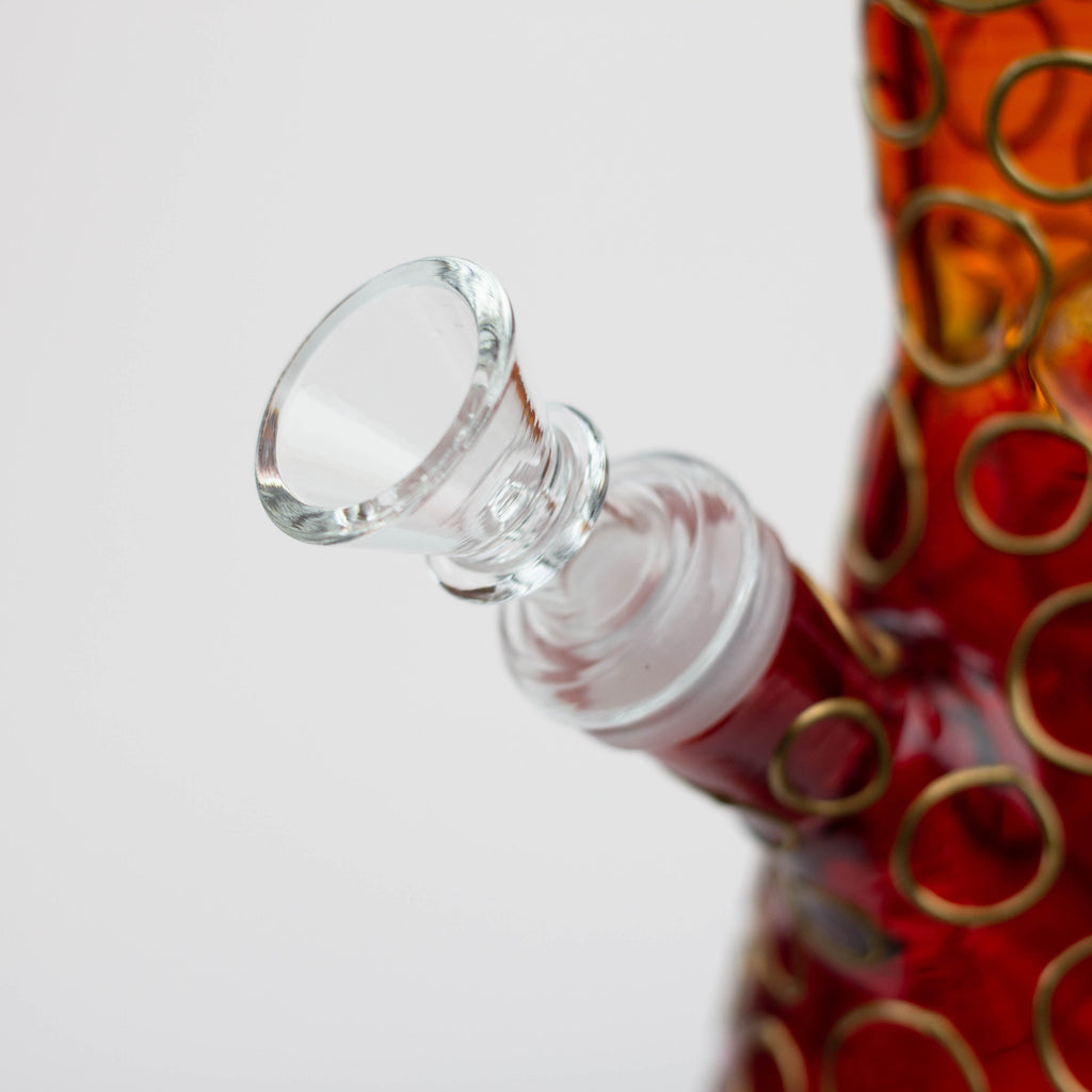 10" 3D Texture color dots beaker glass bong [HD20]