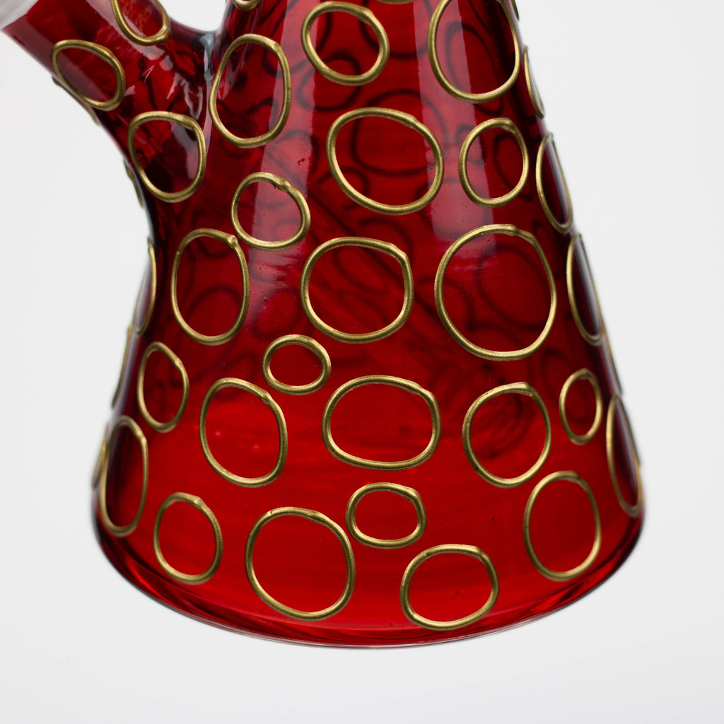 10" 3D Texture color dots beaker glass bong [HD20]