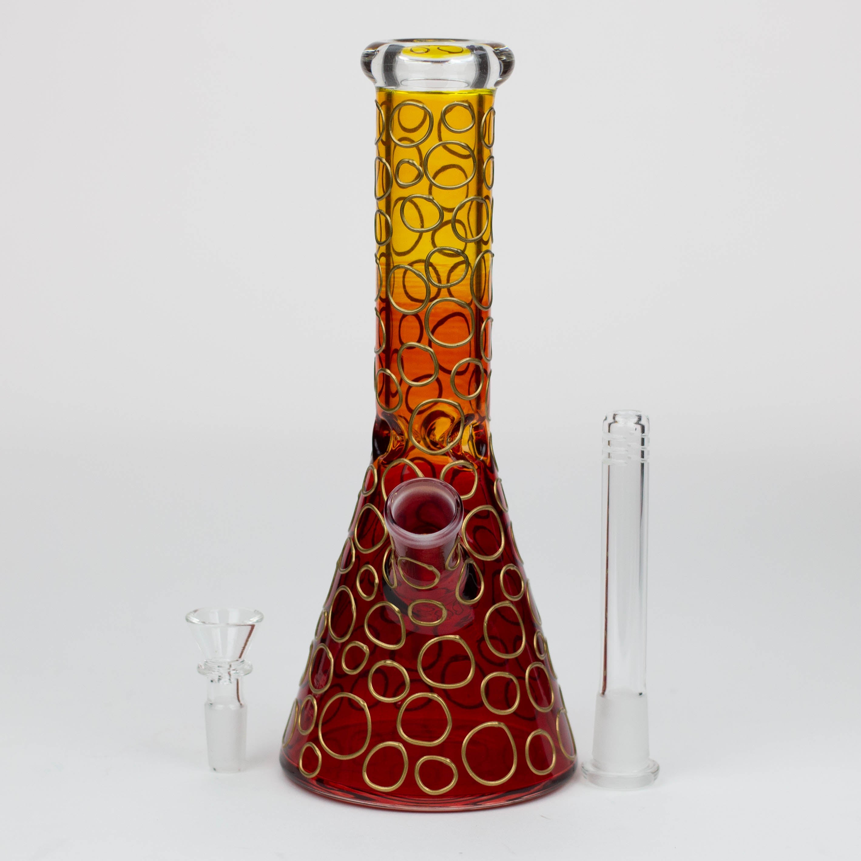 10" 3D Texture color dots beaker glass bong [HD20]