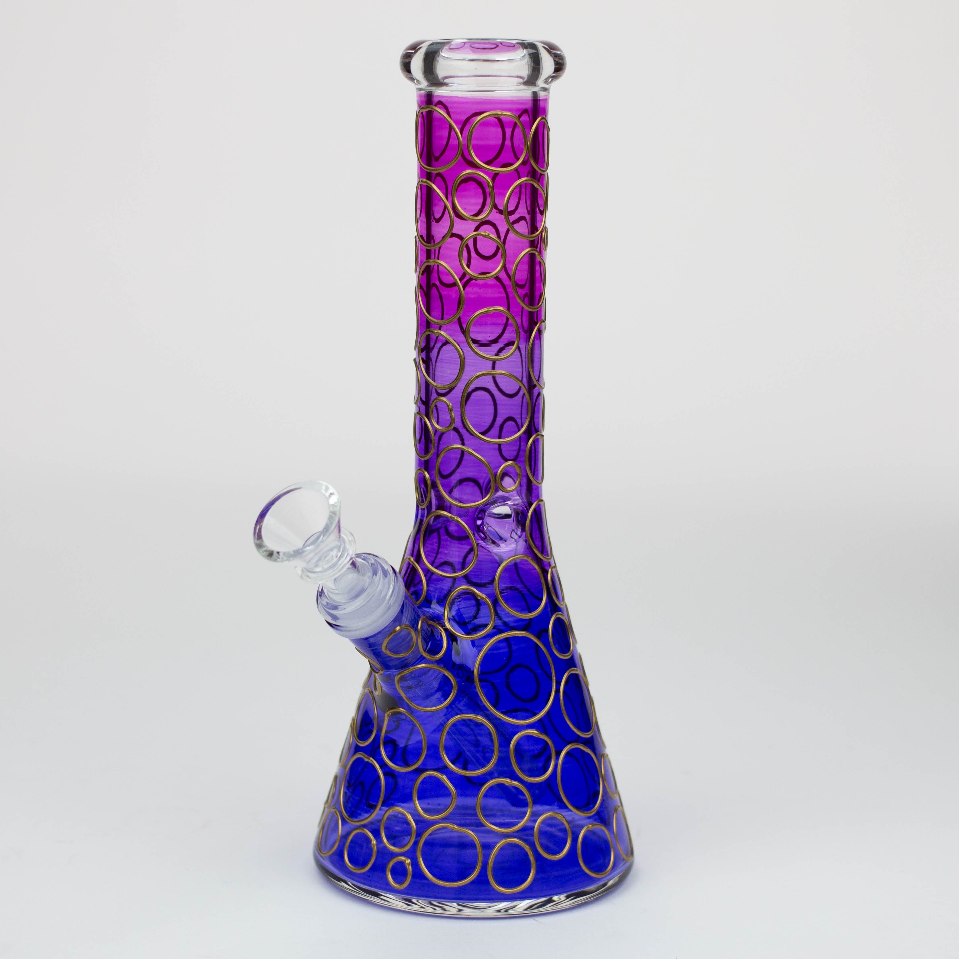 10" 3D Texture color dots beaker glass bong [HD20]
