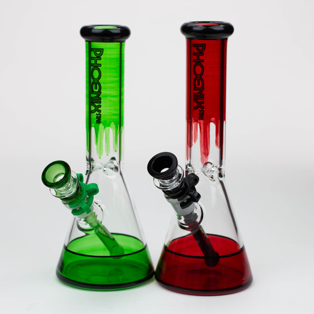 PHOENIX STAR -10" glass water bong with clip [PHX125]