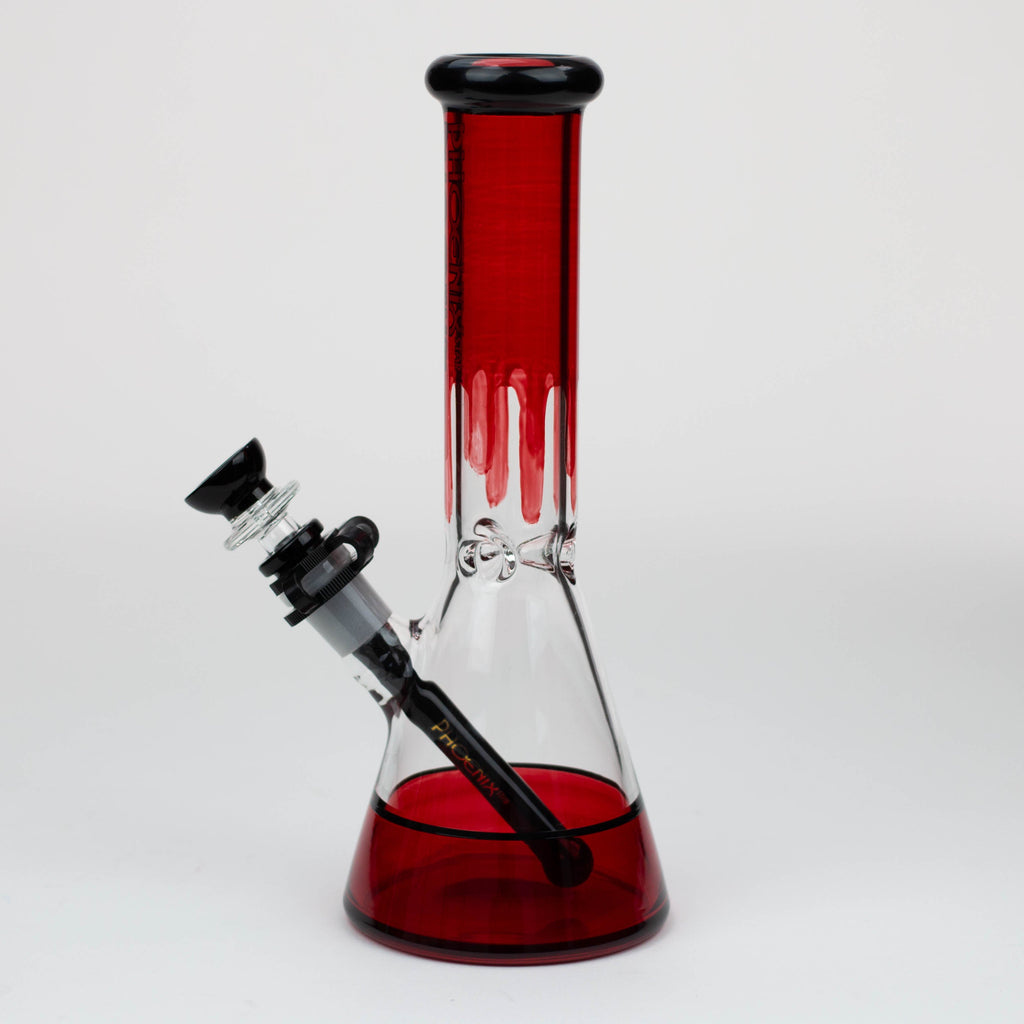 PHOENIX STAR -10" glass water bong with clip [PHX125]
