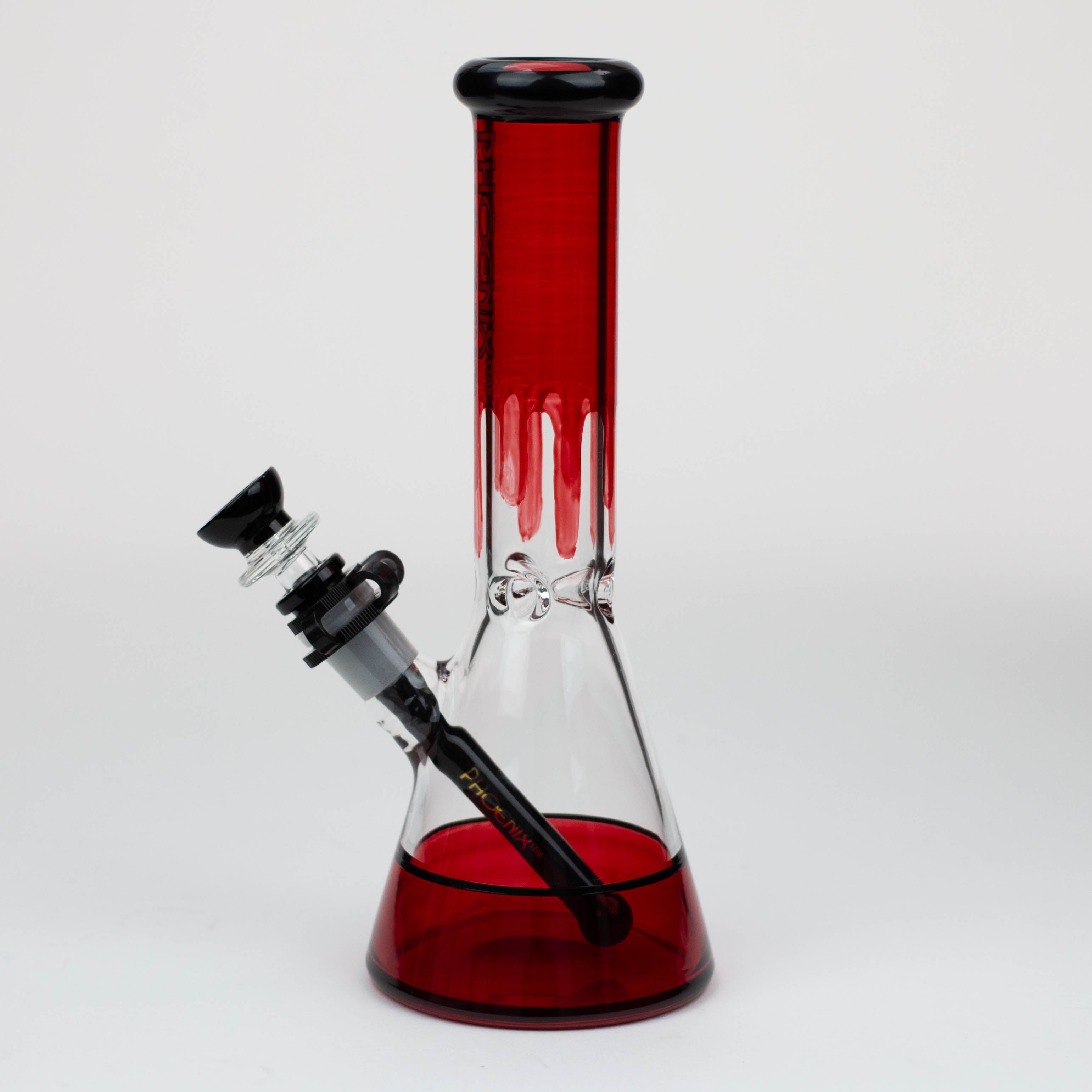 PHOENIX STAR -10" glass water bong with clip [PHX125]