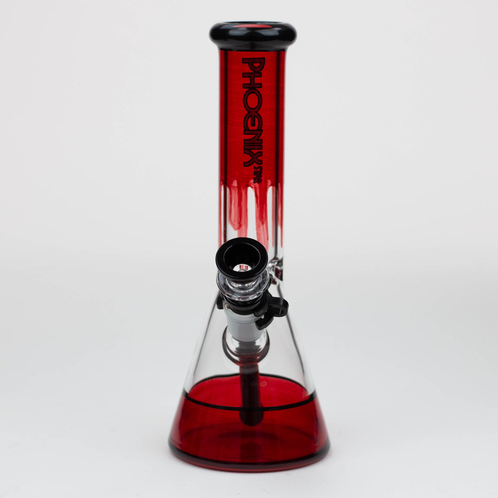 PHOENIX STAR -10" glass water bong with clip [PHX125]