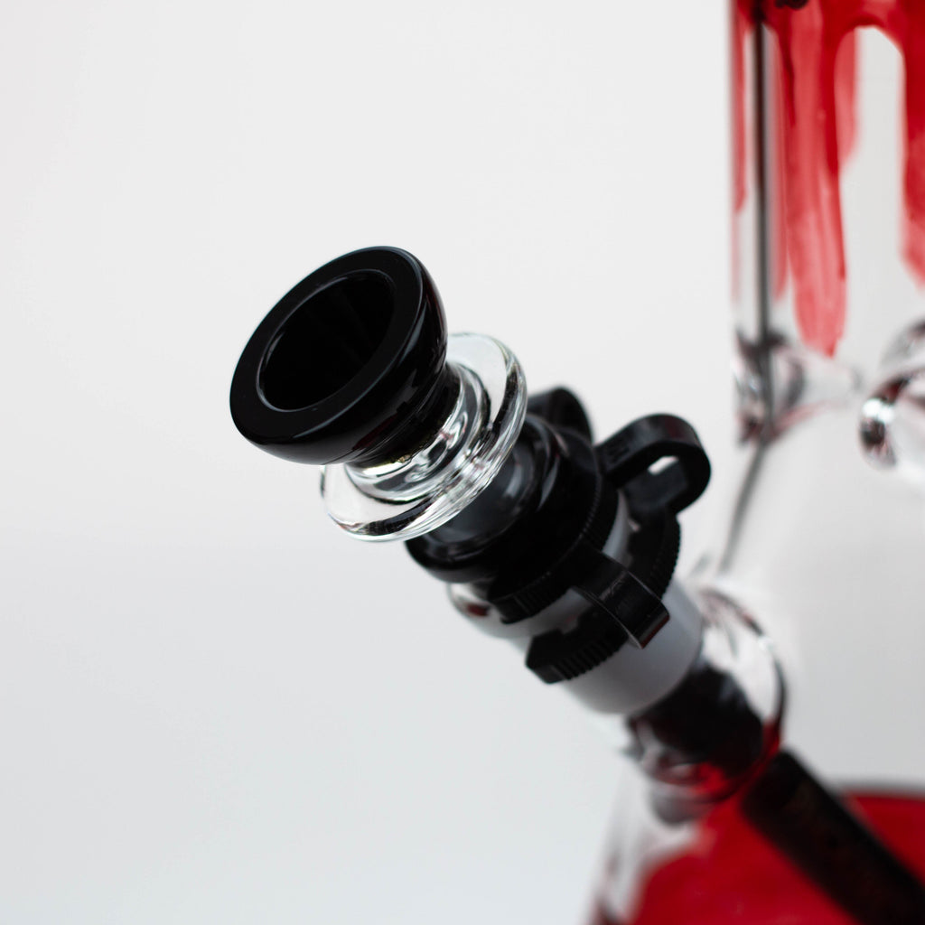 PHOENIX STAR -10" glass water bong with clip [PHX125]
