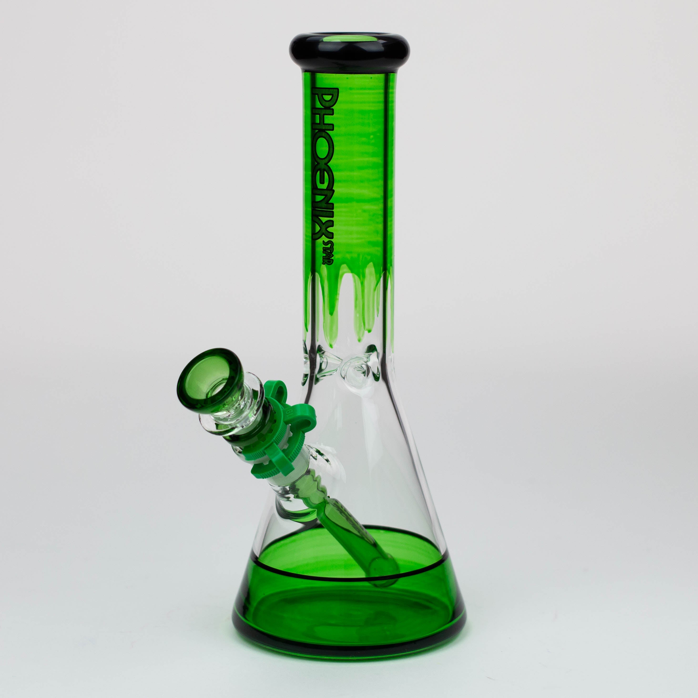 PHOENIX STAR -10" glass water bong with clip [PHX125]