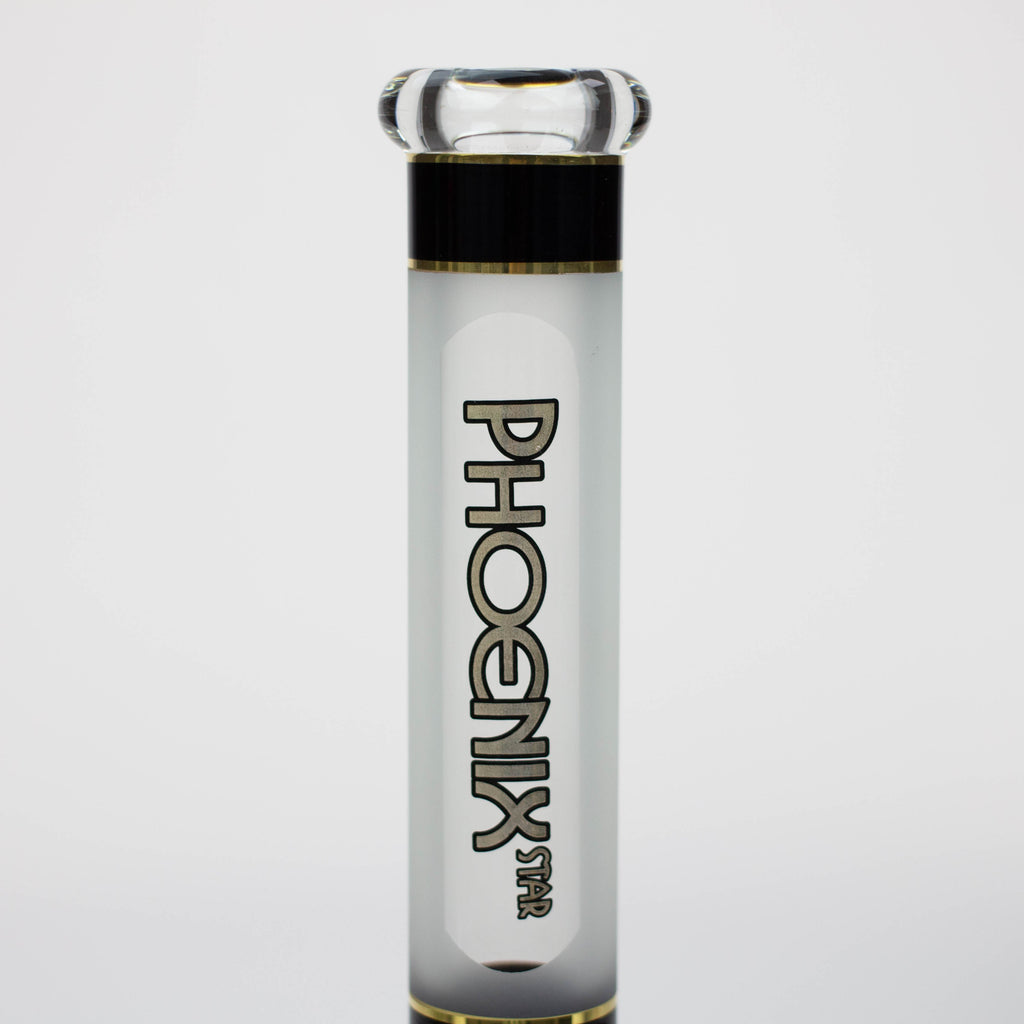 PHOENIX STAR -13" Sandblasted glass water bong with clip [PHX03]