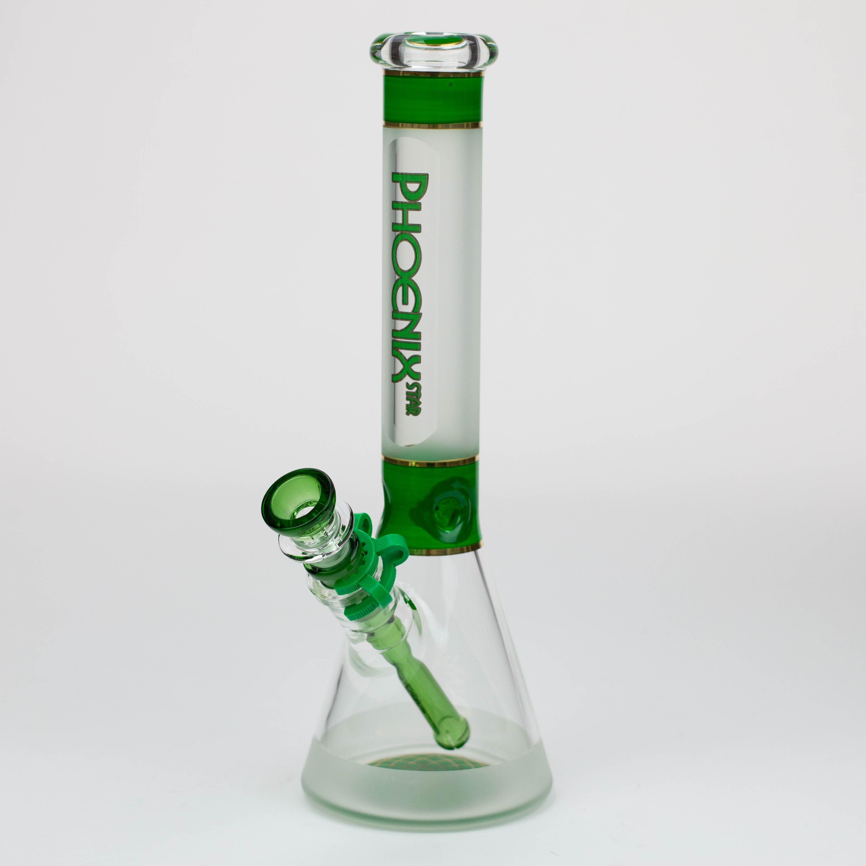 PHOENIX STAR -13" Sandblasted glass water bong with clip [PHX03]