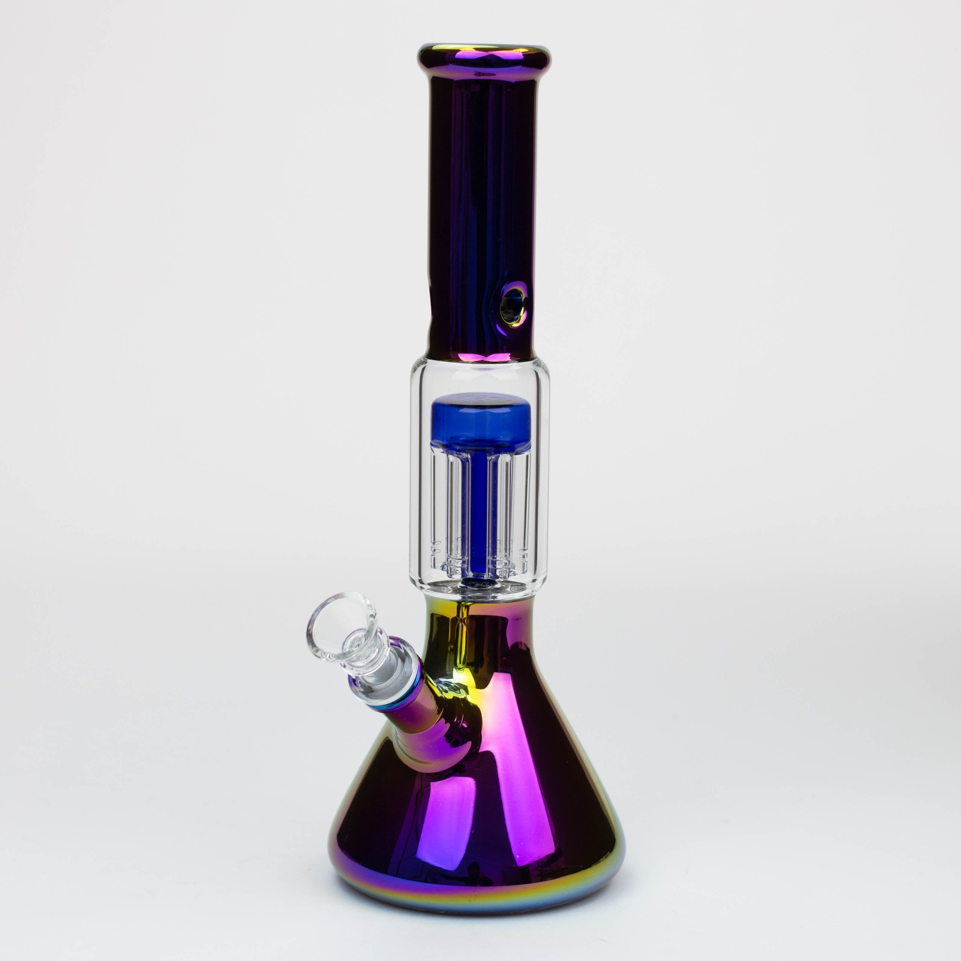 12" Electroplate glass water bong with 6 arms percolator [PHX111]