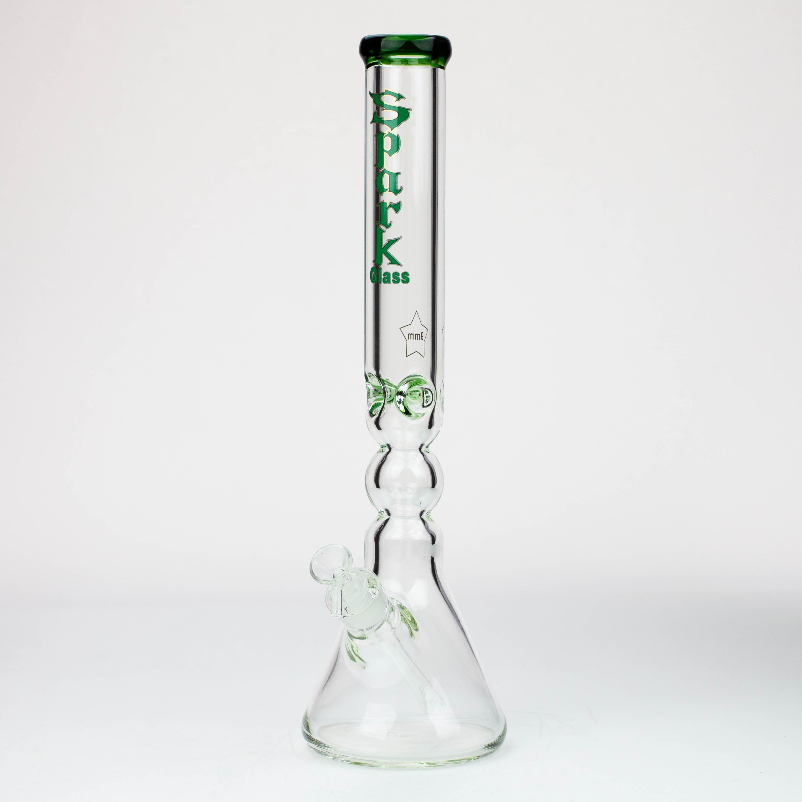 17.5" Spark 9 mm curbed tube glass water bong